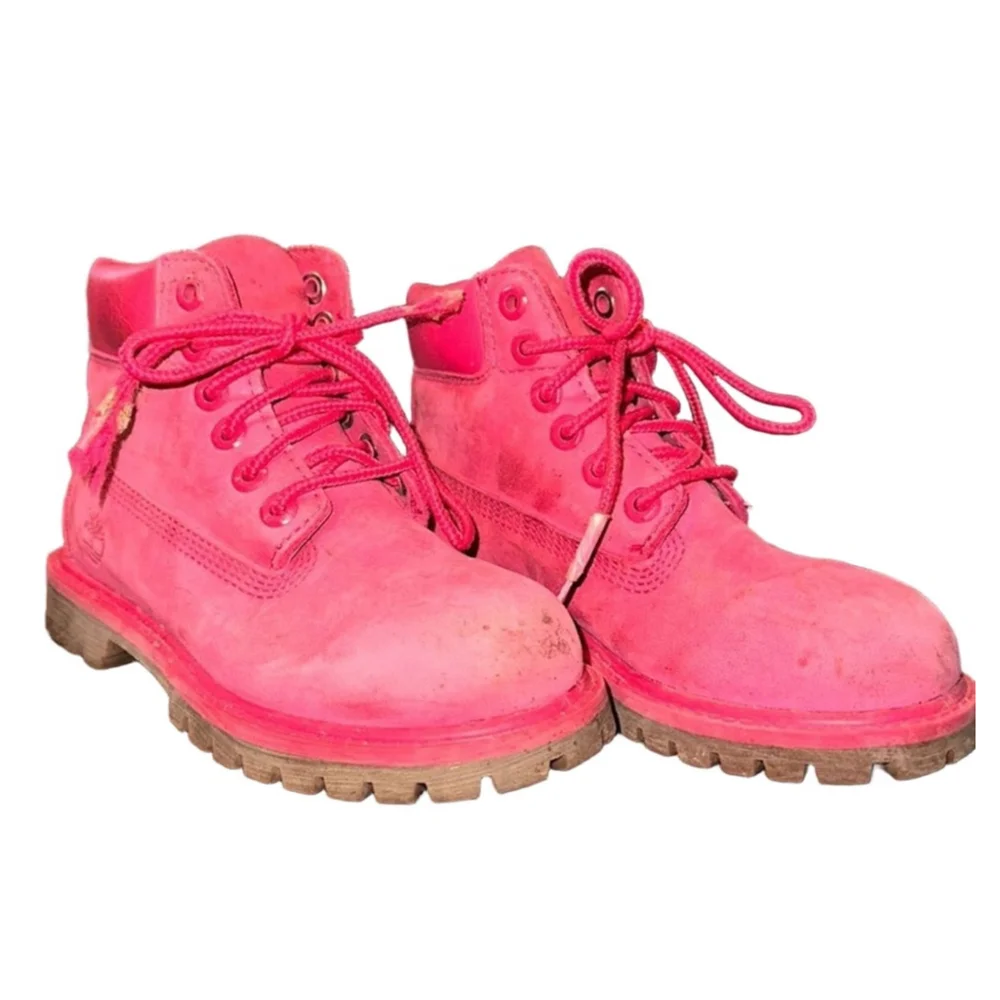 Timberland Toddler Girls Pink Suede Boots | Size 12 | Pre-Loved
